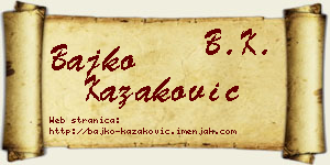 Bajko Kazaković vizit kartica